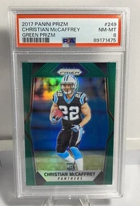2017 Panini Prizm - Green Prizm #249 Christian McCaffrey Rookie PSA 8 - Picture 1 of 2
