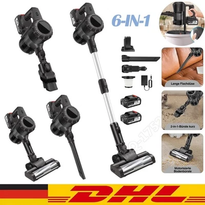 6000W 2-Akku Staubsauger kabellos Bodensauger Handstaubsauger 6-in-1 30000PA DE - Bild 1 von 4