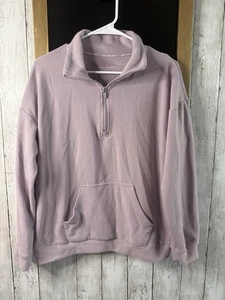Marc New York Damen Pullover M Lila 1/4 Zip Rippstrick Langarm Mock Neck - Bild 1 von 7
