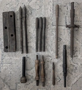 Attrezzi antichi per la lavorazione del legno 14 pezzi vari Lotto Vite per Legno Pressa Vice Morsetto - Foto 1 di 14