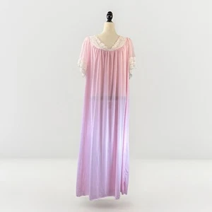 Camisón De Colección Lane Bryant 5X Rosa Nylon Encaje Transparente Hasta el Suelo Sissy 62" Pecho - Imagen 1 de 20