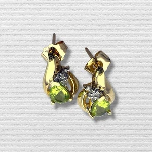 Vintage Samuel Aaron 10k Gold, Peridot Ohrstecker - Bild 1 von 6