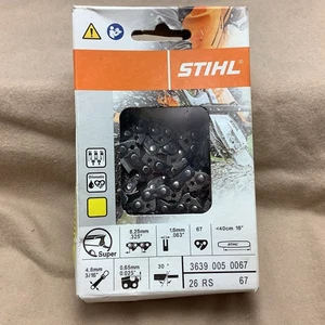 STIHL 26RS67 16 Zoll Motorsäge Kettenschlaufe .325”, .063”, 67, 16”, 3/16”,30* Neu - Bild 1 von 4
