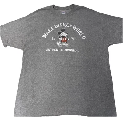 Camiseta Clásica Disneyland Walt Disney World Gris Mickey Mouse Gráfico Camiseta 2XL Foto 1 de 4