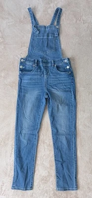 Girls Cat & Jack Blue Denim Jeans Soft Stretch Overalls. Size L 10-12 - Image 1 of 4