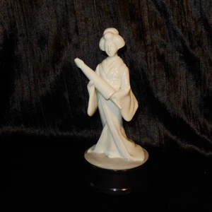 Vintage ROSENTHAL NETTER Porcelain Geisha Music Box Japanese Revolving White - Picture 1 of 5
