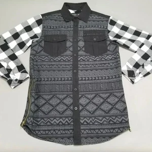 Bleecker & Mercer  Size "S"  Long Sleeve  Shirt  Black/White/Paisley/Aztec Print - Picture 1 of 7