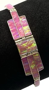 Pink Fire Opal Armband 950 Silber Tennisarmband 7" lang - Bild 1 von 9