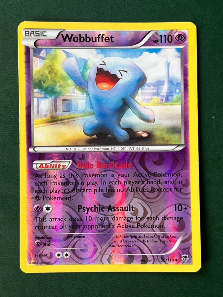 Wobbuffet #36 Reverse Holo Phantom Forces Pokemon Card 2014 LP - Image 1 of 1