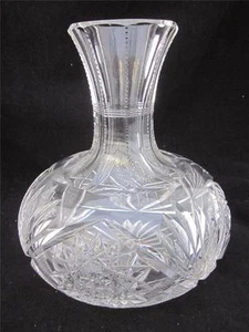 Jarra artesanal americana brillante vintage/antigua JD Bergen corte vidrio - Imagen 1 de 1