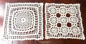 NAPPERONS CROCHET MAIN  CREATION S  RAISONNIER ARTISANAt FRANCAIS 2carres ECRUS - Picture 1 of 1