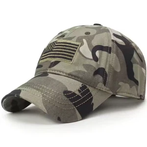 USA Tactical American Flag Camo Camouflage Cap Hat Army Military Baseball - Picture 1 of 1