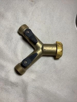 Adaptador de manguera industrial de cuello largo de doble salida de latón Nelson 50545 Foto 1 de 4