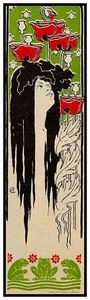 Art Nouveau Maiden by Hans Christiansen Counted Cross Stitch Pattern - Picture 1 of 3