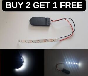 Cold white light, Battery led strip, Lighting with a small battery house, CR2032