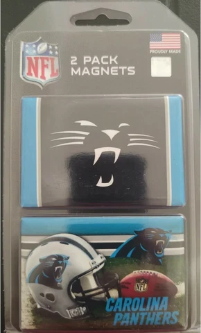 2 NFL Carolina Panthers Magnets 2"x3" Cover
