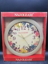 Orologio Parete Bianco Silver Fiori NAJ-OLEARI Clock Watch P Vintage