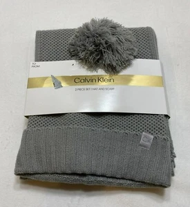 New Calvin Klein Scarf and Cap Set (Grey) - Picture 1 of 4