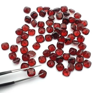 Natural Mozambique Garnet Square Cushion Cut Loose Gemstone 49 Pcs 5 MM 35 CT - Picture 1 of 4