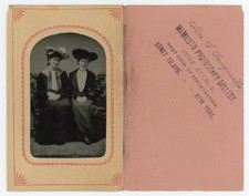 CONEY ISLAND ARCADE TINTYPE PHOTO SOUVENIR WOMAN PHOTOGRAPHER