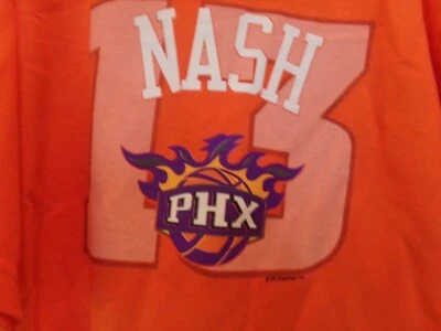全新带标签 STEVE NASH Phoenix Suns NBA 独家橙色 T 恤青少年(大号 14-16} 20 美元 — 第 1/4 张图片