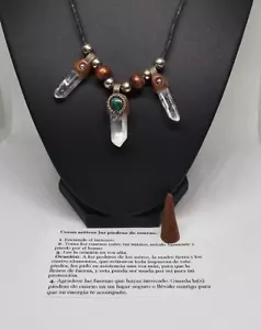 COLLAR RUSTICO CUARZO CRISTAL ATRAE AMOR PROTECCION BUENA SUERTE A TU VIDA 1 PIEZA - Imagen 1 de 4