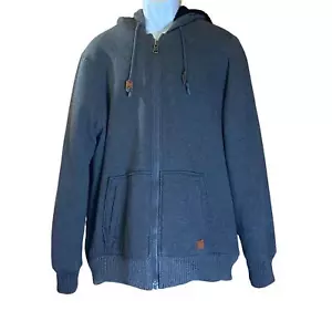 Gorpcore Buffalo David Bitton Mens XL Grunge Sherpa Lined Indie Hoodie Jacket - Picture 1 of 8