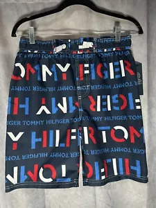TOMMY HILFIGER Big Boys Stencil Print Swim Trunks Multicolor Size L (16-18) - Picture 1 of 2