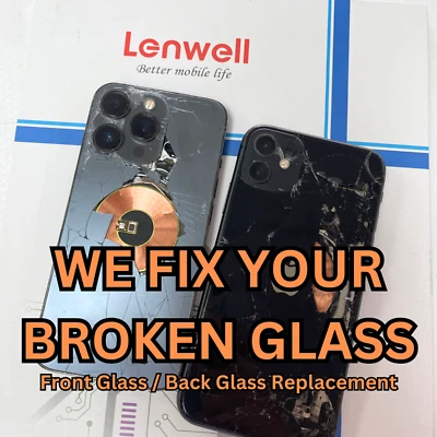 iPhoneXR 11 12 Mini 13 14 15 Pro Max Front Glass Back Glass Repair Service lot - Image 1 of 3
