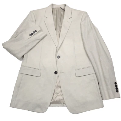 $625 Theory Chambers Limestone Slim Fit Linen Suit Jacket Mens Size 38R - Image 1 of 4