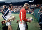 Tom Okker Holland and Bjorn Borg Sweden Wimbledon Lawn Tennis Champ- Old Photo