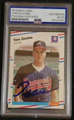 1988 Fleer # 539 Tom Glavine Rookie PSA/DNA Authenticated Signed Hall Of Fame - Image 1 of 2