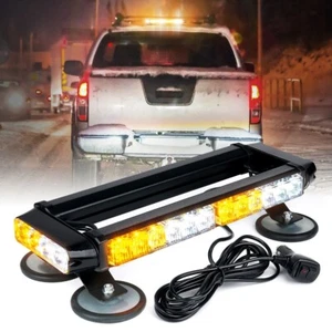 Barra de luz estroboscópica de emergencia 14,5" blanca/ámbar 32 LED en la azotea doble lado advertencia - Imagen 1 de 7
