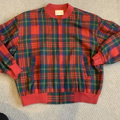 Chaqueta de bombardero de lana escocesa tartán colección realeza Adolfo años 80 de colección Academia Foto 1 de 4