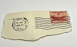 Stamp USA 6¢ Cent Red U.S. Air Mail Stamp Fort Ord, CA Cancel 1956 - Picture 1 of 7