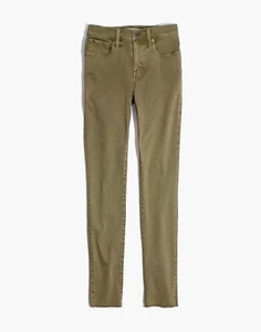 Pantalones de mezclilla ajustados Madewell para mujer marrón de 9" tiro alto dobladillo crudo talla 25 - Imagen 1 de 14