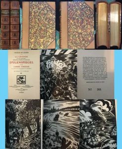La Legende D'Ulenspiegel Charles de Coster 1922 2vol leather medieval folk tales - Foto 1 di 11
