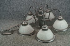 Elegant Metal Glass 5 Light Chandelier Dark Brown