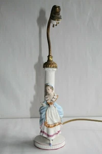 Lampe ancienne en porcelaine allemande Dressel, figurine " Galante " - Imagen 1 de 11
