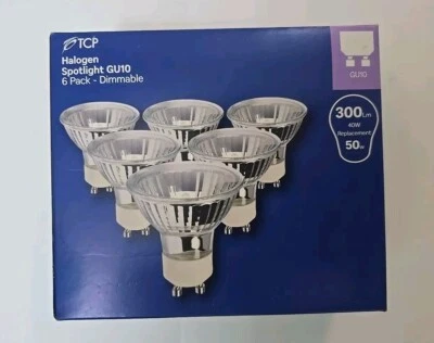 6x GU10 DIMMABLE HALOGEN 50W 300LM LIGHT BULBS - Image 1 of 4