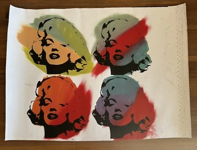 Steve Kaufman SAK "4 Marilyn's" Marilyn Monroe/50 lienzo al óleo serigrafía Warhol Foto 1 de 4