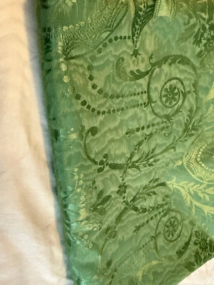Elegante Brocado Verde 1.5 yardas Tela Alto Brillo Adornado 54" x 70" Brillo Foto 1 de 3