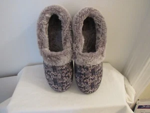 Bobs by Skechers Hausschuhe Damen 8,5 Too Cozy Woof Lodge 113480 Navy Slipper - Bild 1 von 7
