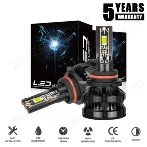 10000K 9012 HIR2 LED Headlight Bulbs Kit High Low Beam Bright White Plug & Play - Picture 1 of 12
