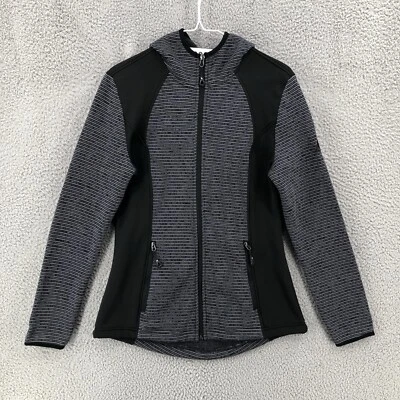 Gerry Full Zip Hoodie Sweatshirt Zip Pocket Women’s Size Small Striped Gray 9832 - Image 1 of 4