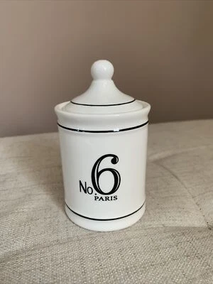Mini recipiente de almacenamiento de cerámica / frasco con tapa - No.6 París - NUEVO Foto 1 de 4