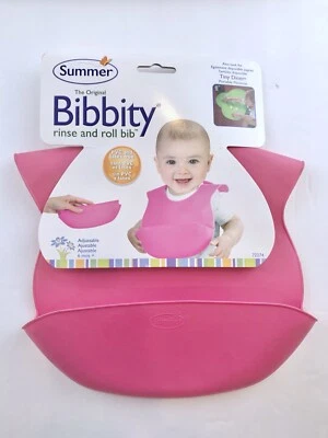 Verano Infantil Ajustable Babbity Silicona Enjuague y Rollo Portátil Babero Rosa Nuevo Foto 1 de 3