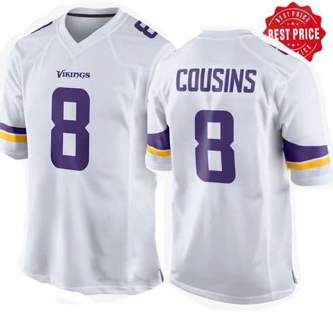 No.8 White Cousins Vikings Jersey Season Game Football Jersey TShirt Size S-5XL Cover