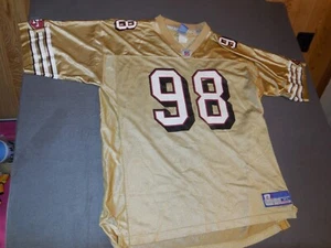 AM-1 Julian Peterson #98 Vtg Gold San Francisco 49ers NFL Jersey Football Reebok - Picture 1 of 7
