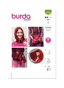 BURDA 5759 WINTER ACCESSORIES Sewing Pattern Skill: EASY MITTENS MUFF BALACLAVA - Picture 1 of 9